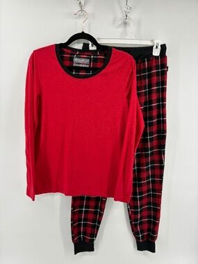Eddie Bauer Red and Black Plaid Women's Pajama Set